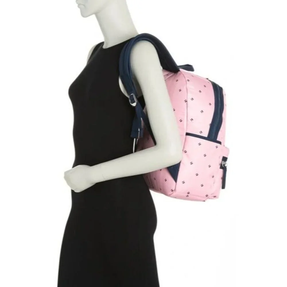Tommy Hilfiger Pink Portland‎ Navy Blue Large Backpack Laptop Case School Bag